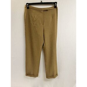 Villager Womens Mid Waist Stretch Flat Front Chino Dress Pants Khaki Size 6